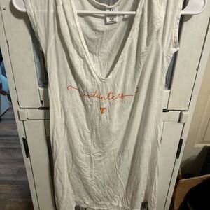 Tennessee Volunteers White V-Neck top with Orange Print
